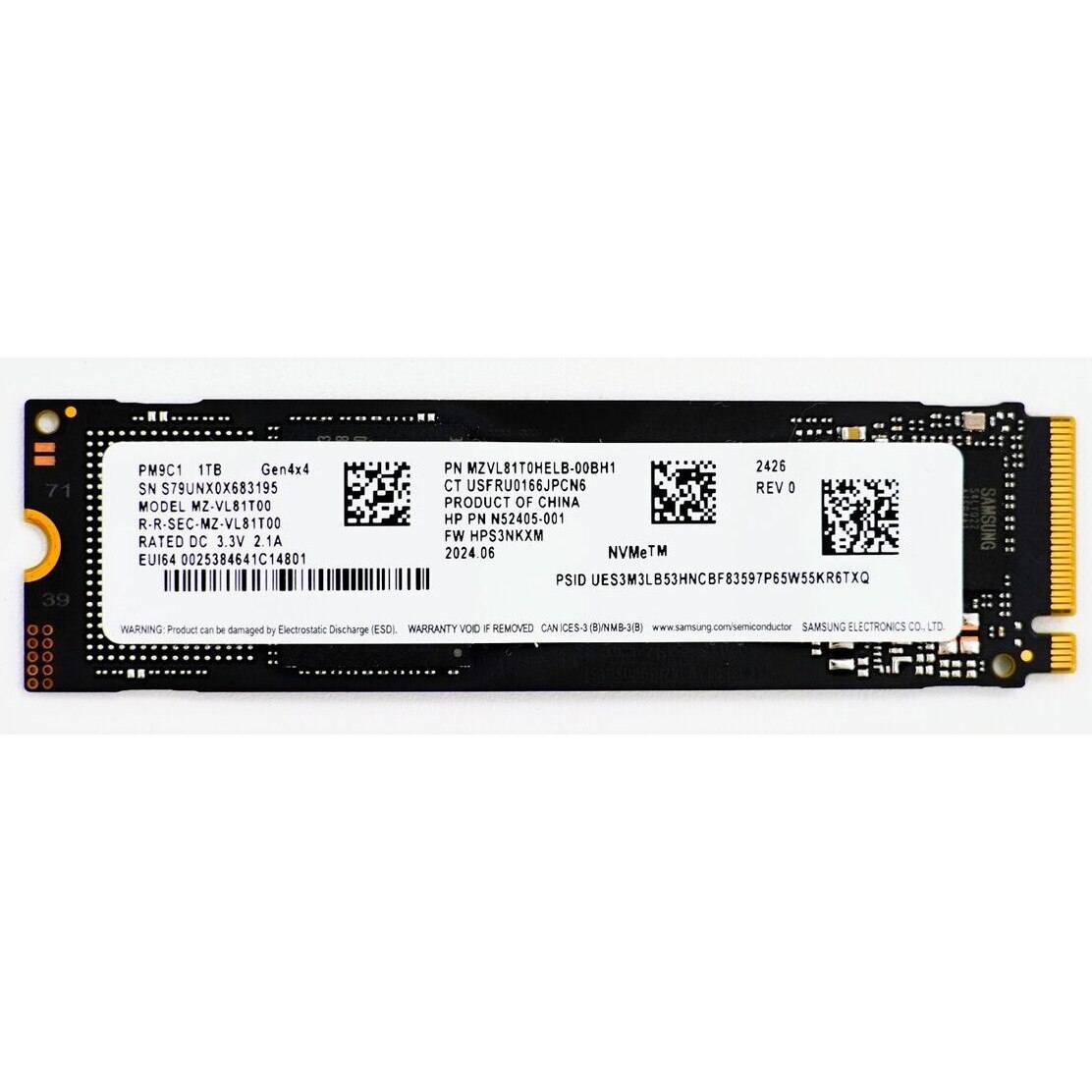 SSD Samsung PM9C1, 1 TB, Bulk Format 2280, M.2 - eMAG.ro
