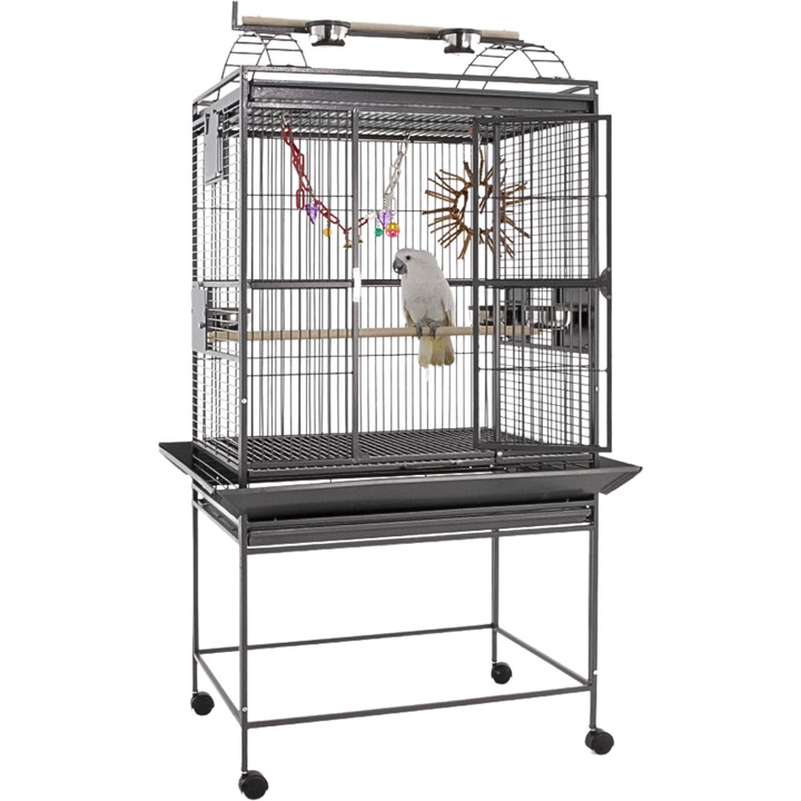Colivie pentru papagali, Parrot Planet, 81.28x58.42x171cm, cu tavi laterale, usi de acces mari