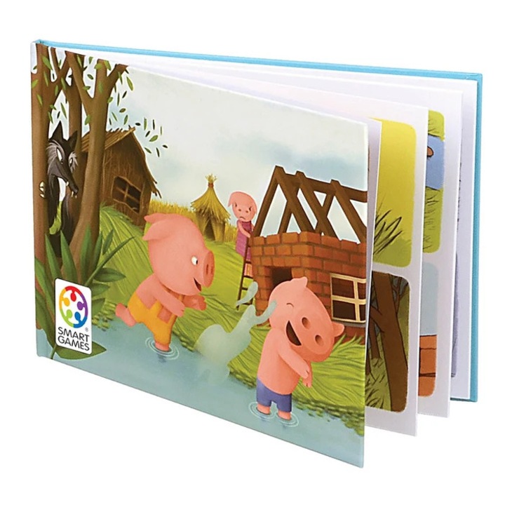 Joc de logica, Three Little Piggies Deluxe Smart Games, 48 provocari, plastic, multicolor, 3+ ani, 29 x 24 x 6 cm