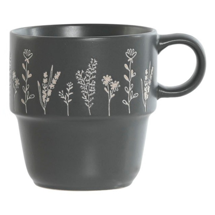 Cana ceramica 400ml, gri, 9, 5x6, 5x10, 3cm