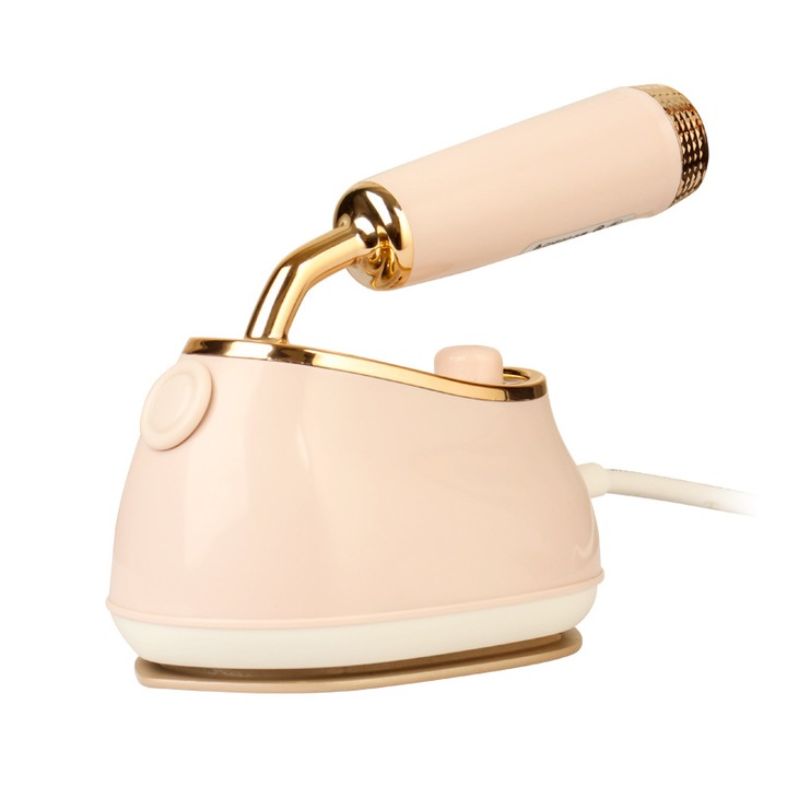 Fier de calcat, maner pivotant, cu perie, 110ml, portabil, 1000W, roz