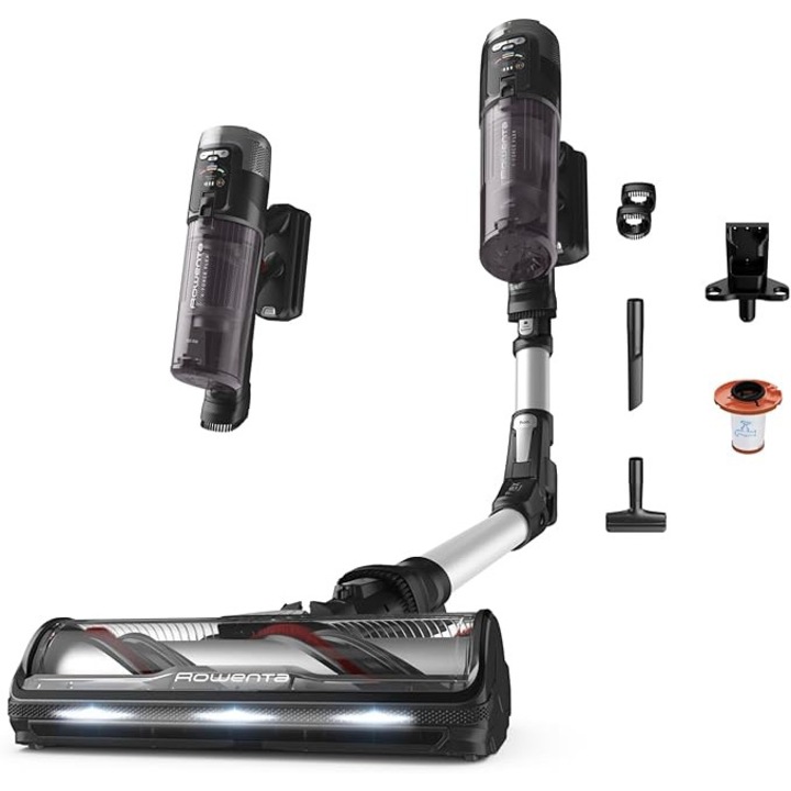 Rowenta X-Force Flex 13.60 Aspirator vertical fara fir, model Allergy – Curatare in profunzime, articulatie flexibila, 150 Air Watts, autonomie de pana la 60 de minute, fabricat in Franta, RH9A36WV