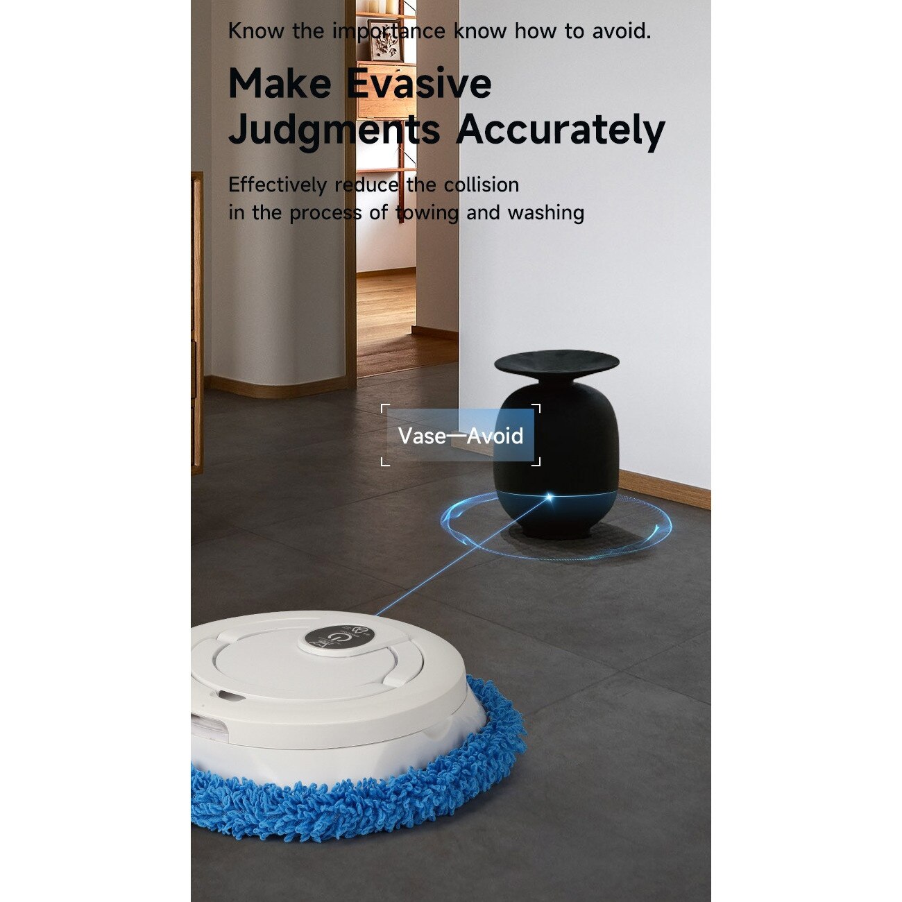 Aspirator robot, evitare inteligenta a obstacolelor, curatare profunda, rezervor de apa cu o capacitate de 3 litri, 2400 mAh, utilizare umeda si uscata, 4 lavete, functionare bass 50 dB, durata lunga de viata a bateriei, alb