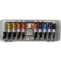 trusa culori in ulei extrafine bruges belgia 10 tuburi x 23ml  flacon ulei in fiert 30 ml  pensula profesionala imagen 7_0_
0