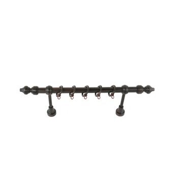 Galerie din lemn strunjit pentru perdele,Wenge,180 cm,accesorii incluse Galerie din lemn strunjit pentru perdele,Wenge,180 cm,accesorii incluse