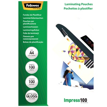 Folie laminare A4, 100 microni, 100 bucati/set Fellowes Folie laminare A4, 100 microni, 100 bucati/set Fellowes