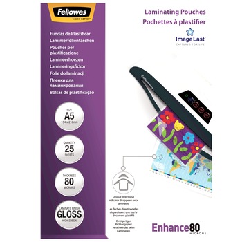 Folie laminare A5, 80 microni, 25 bucati/set, Fellowes Folie laminare A5, 80 microni, 25 bucati/set, Fellowes