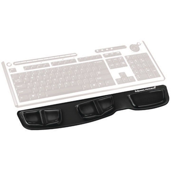 Fellowes Tenyértámasz billentyűzethez, Health-V™ Crystal, fekete