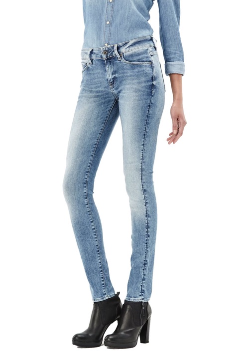 Blugi de damă G-Star RAW 3301 Contour High Waist Skinny, Talie înaltă, Croială slim, Bumbac, Albastru deschis, Albastru deschis