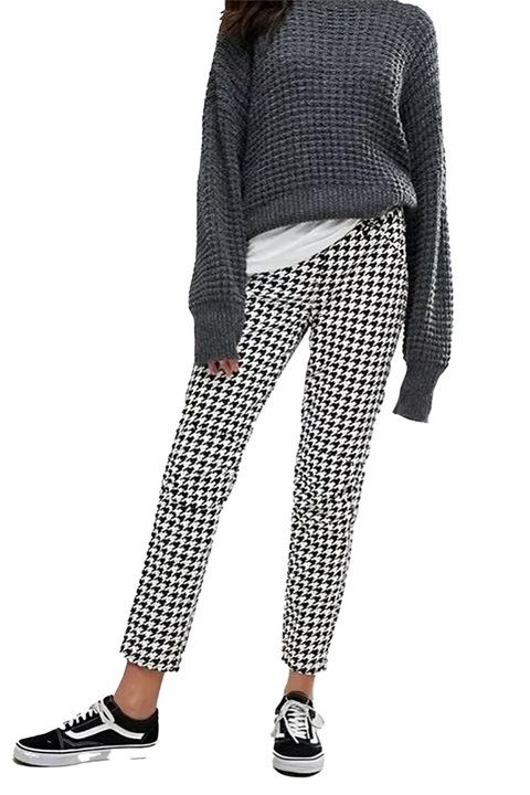 Blugi damă G-Star RAW Elwood X25 3D Boyfriend, imprimeu Pharrell Williams Houndstooth, bumbac, negru/alb, Alb/Negru