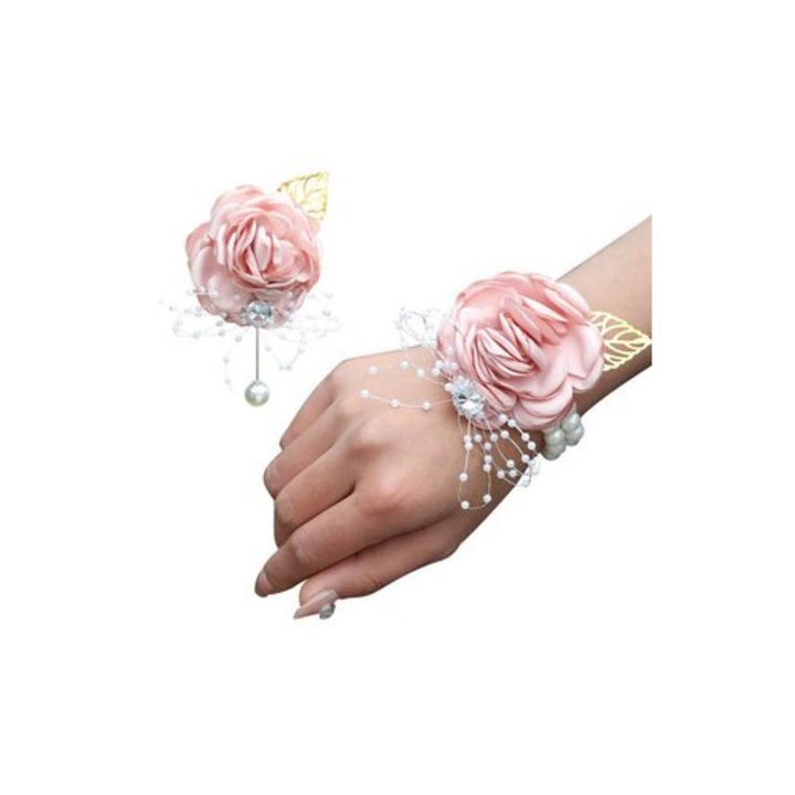 Corsaj pentru incheietura TRADERPLUS, roz, 2 piese