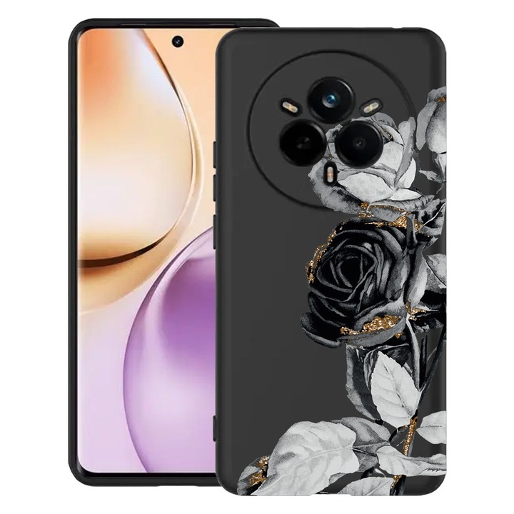 Силиконов калъф BestCase за Realme 14 Pro 5G, Black Rose, Slim SIlicon 0.8MM, Camera Protection, Black, 1988291 B 990