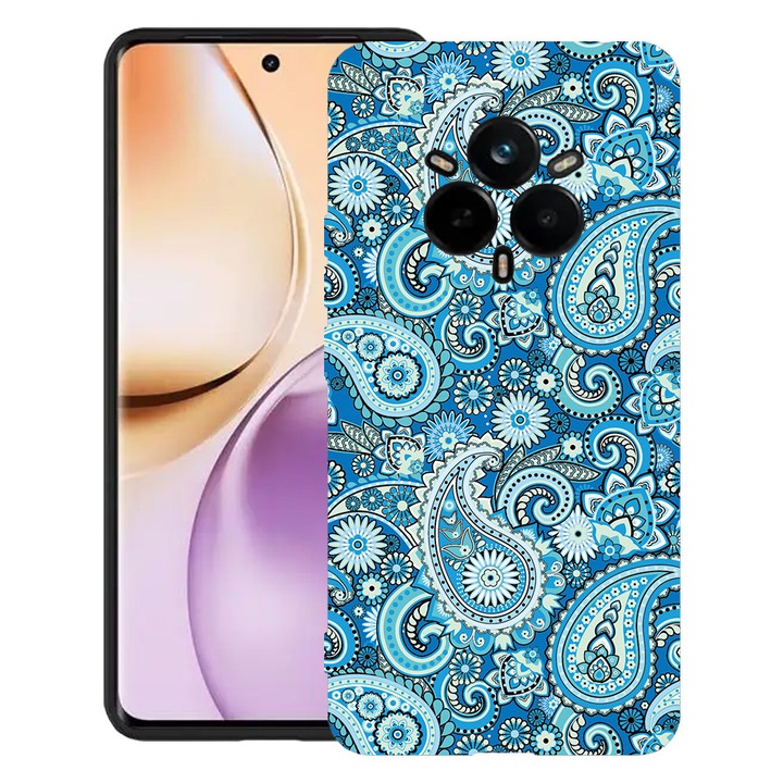 Силиконов калъф BestCase за Realme 14 Pro Plus 5G, Blue Non-figurative, Slim SIlicon 0.8MM, Camera Protection, Black, 1988290 B 1438