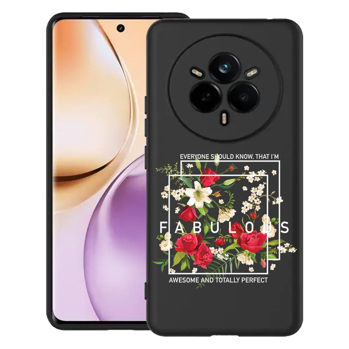Силиконов калъф BestCase за Realme 14 Pro 5G, Fabulous, Slim SIlicon 0.8MM, Camera Protection, Black, 1988291 B 1804
