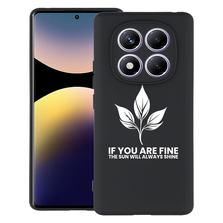 Силиконов калъф BestCase за Xiaomi Redmi Note 14 Pro 4G, If you are fine, Slim SIlicon 0.8MM, Camera Protection, Black, 1997856 B 1470