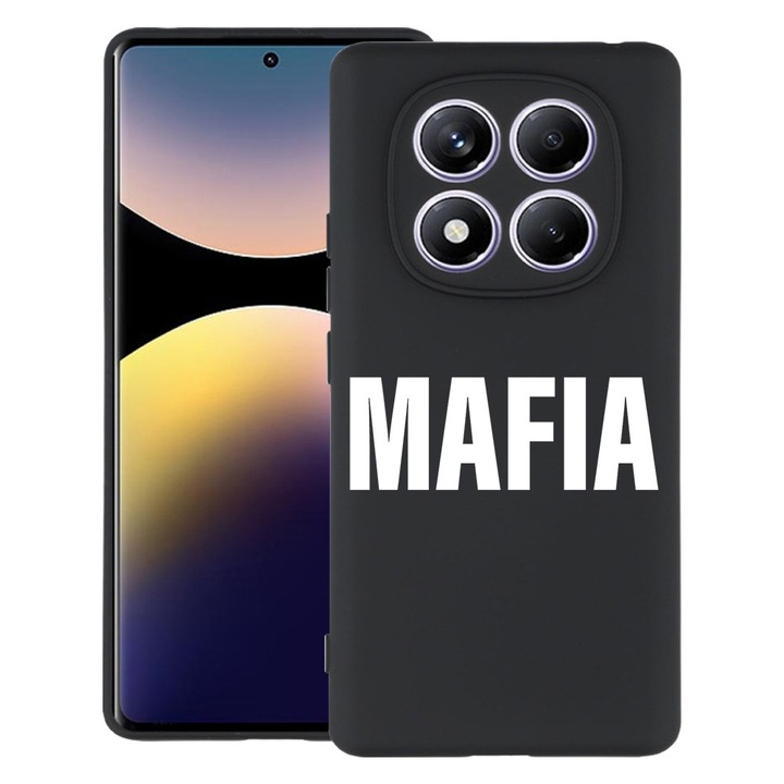 Силиконов калъф BestCase за Xiaomi Redmi Note 14 Pro 4G, Maffia, Slim SIlicon 0.8MM, Camera Protection, Black, 1997856 B 1688