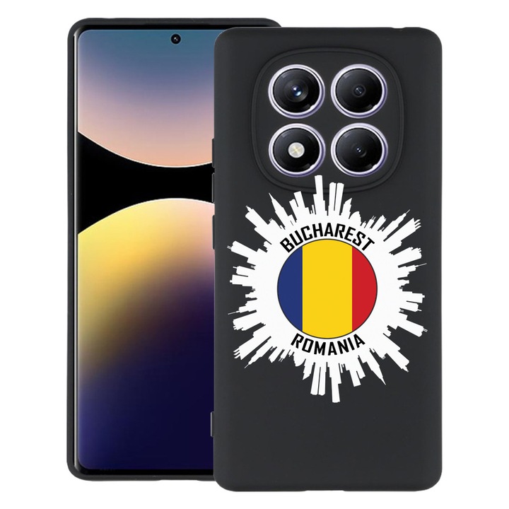 BestCase® Husa pentru Xiaomi Redmi Note 14 Pro 4G, Bucharest Romania, Slim Silicon 0.8MM, Antisoc, Protectie camera si ecran, 1997856 B 1814