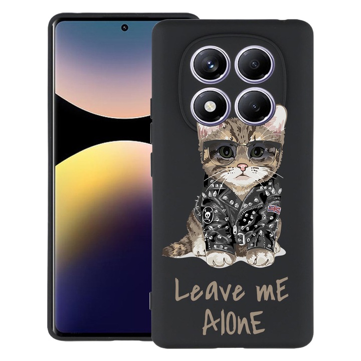 BestCase® Ultra vékony TPU tok Xiaomi Redmi Note 15 Pro 4G-vel kompatibilis, Leave Me Alone Cat, Kamera védelem, Kopásálló, 3143716 B 1796