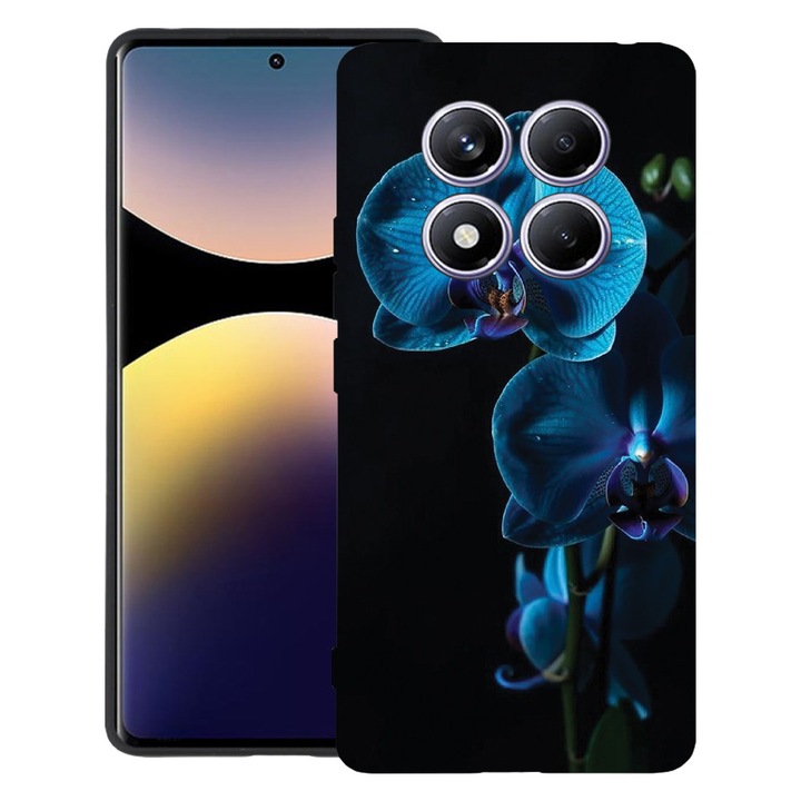 Силиконов калъф BestCase за Xiaomi Redmi Note 14 Pro 4G, Blue Orchid, Slim SIlicon 0.8MM, Camera Protection, Black, 1997856 B 1403