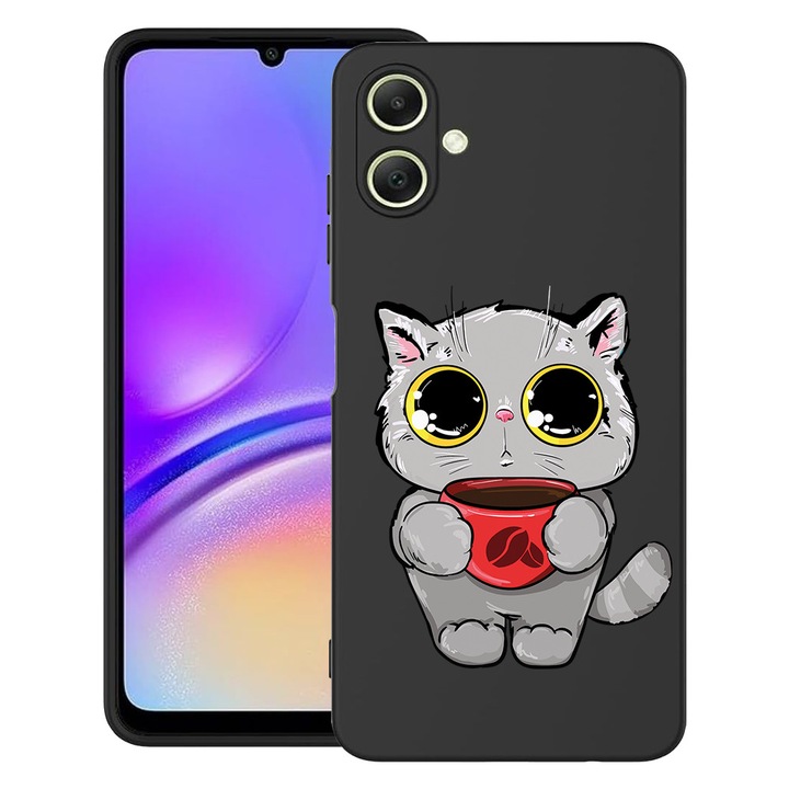 Силиконов калъф BestCase за Samsung Galaxy A06 5G, Sweet Cat, Slim SIlicon 0.8MM, Camera Protection, Black, 1997858 B 1794