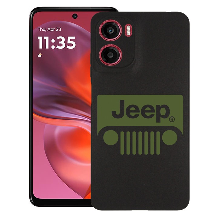 Силиконов калъф BestCase за Motorola Moto E15 / Moto G05, Jeep, Slim SIlicon 0.8MM, Camera Protection, Black, 1997859 B 1739
