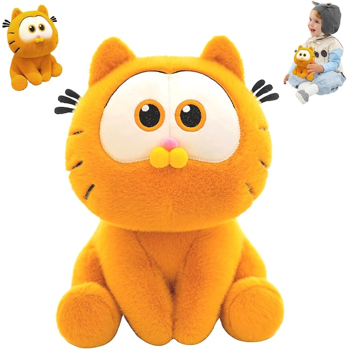 Jucarie de plus Garfield, Papusa Draguta Pufoasa, Jucarie de plus, Pisica Pufoasa Asezata, Jucarii Pufoase, Animal Pufos, Jucarii Anime din Plus, Cadouri de Aniversare sau pentru Fani Copii