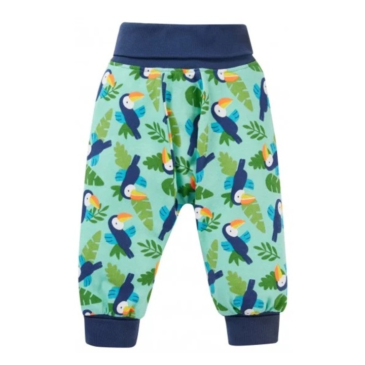 Pantaloni gogosar "viata Tucanilor", bumbac organic, multicolor, copii