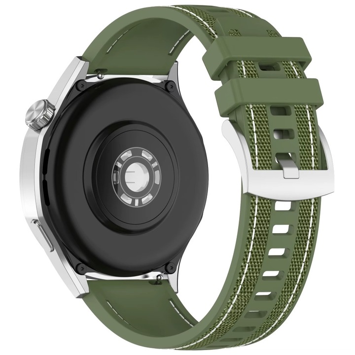 Curea pentru Huawei Watch GT2 2E GT3 GT4 GT5 GT 2 3 4 5 46mm 48mm Pro, Samsung Galaxy Watch 46mm, Watch 3 45mm, Gear S3 Classic / Frontier, Xiaomi Mi Watch, Amazfit GTR / GTR 2 / GTR 3 / GTR 4, BIP 5 / 6, Best Accessories, silicon + nailon, 22mm, verde