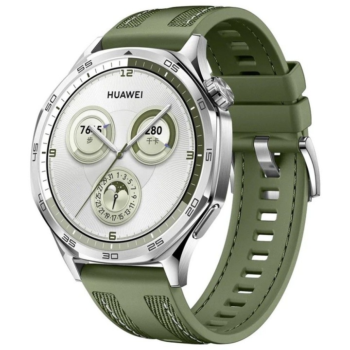 Curea compatibila cu Huawei Watch GT2 2E GT3 GT4 GT5 GT 2 3 4 5 46mm 48mm Pro, Samsung Galaxy Watch 46mm / 3 45mm, Gear S3 Classic / Frontier, Xiaomi Mi Watch, Amazfit GTR / GTR 2 / GTR 3 / GTR 4, BIP 5 / 6, ajustabila, silicon + nailon, 22mm, verde