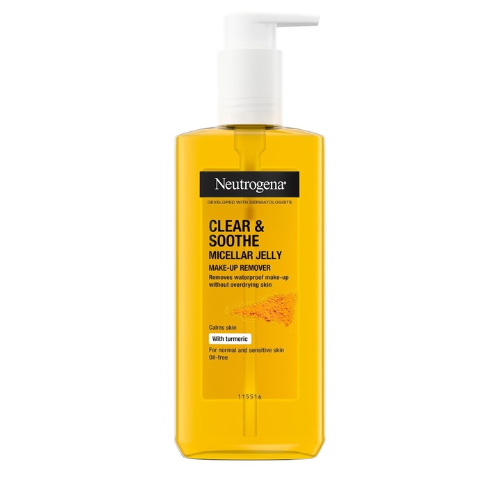 Gel micelar demachiant cu Turmeric pentru ten normal si sensibil, Neutrogena Clear & Soothe, 200ml
