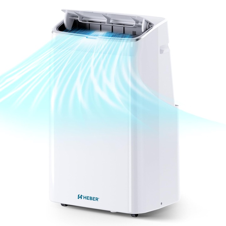 Aparat aer conditionat portabil Heber® 12000 BTU, SMART COOL, Wi-Fi, 3 in 1 Racire, Dezumidificare, Incalzire, Smart Life Gama 2025