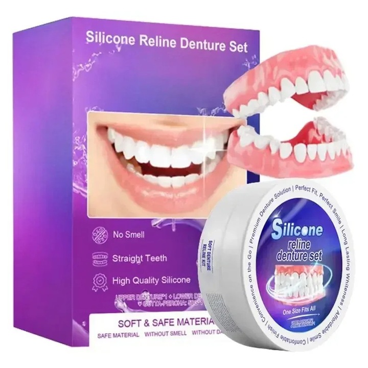 Proteza din silicon, potrivita pentru dinti ortodontici temporari, proteza dentara, dinti falsi