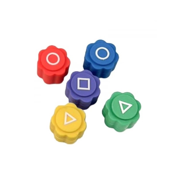 Joc de societate Gonggi, 5 piese, 2 cercuri, 2 triunghiuri, 1 patrat, multicolor