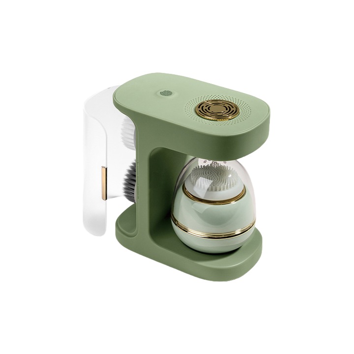 Demachiant facial, uscare inteligenta cu aer, 3 moduri, 3 capete de perie, oprire automata, relaxare porilor, impermeabil IPX6, verde