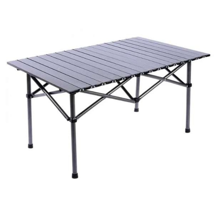 Masa Pliabil Mercaton, pentru Gradina sau Caming, Plastic HDPE, Impermeabila, 95x56x50 cm, Gri