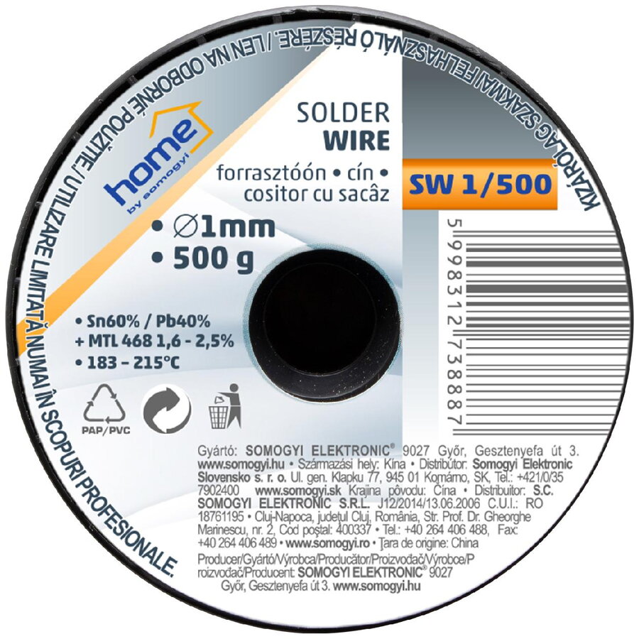 Cositor cu sacaz, 1 mm, 500g - eMAG.ro