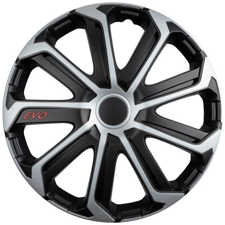 Capac roata auto Evo negru si argintiu 14" inch