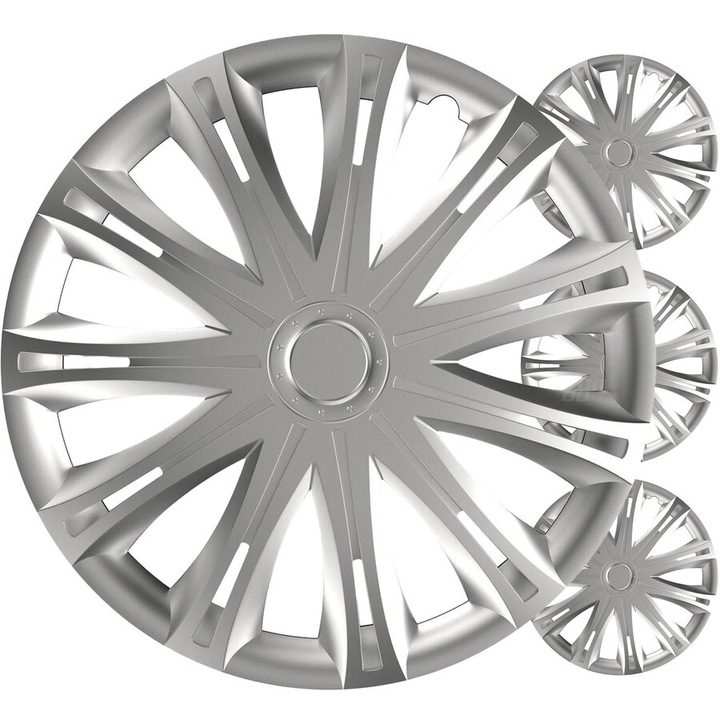 Capace roti auto 4 buc. set de cutii colorate argintii Spark de 13 inci