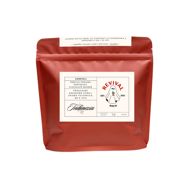 Revival Brew- Sunspell- Specialty kávé- Gourmet kávé, Frissen pörkölt kávé, Origin kávé, Microlot kávé, Kávébab narancs, étcsokoládé és maracuja ízekkel, 1 kg, 88.5 SCA pontszám