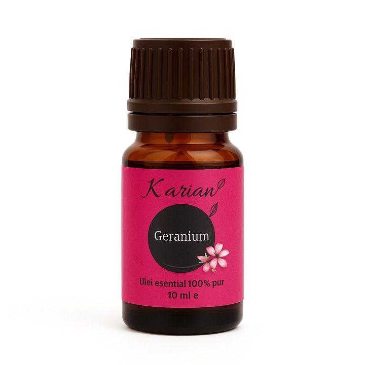 Ulei Esential de Geranium, 100% Pur, nediluat, recpient din sticla, 10ml, Karian
