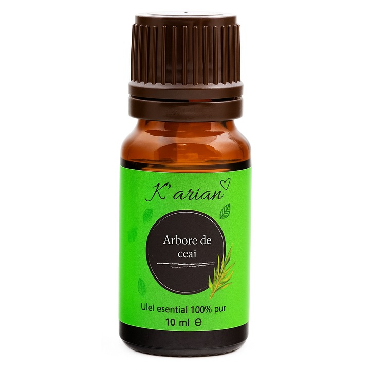 Ulei Esential Arbore de Ceai, 100% pur, nediluat, recipient din sticla, 10 ml, Karian