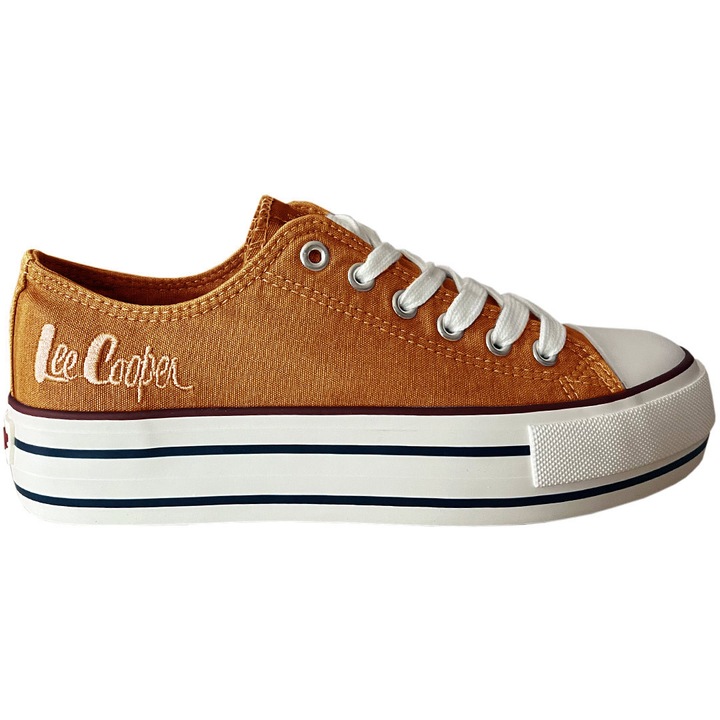Lee Cooper női tornacipő LCW-24-31-2216LA, textil, barna, 40 EU