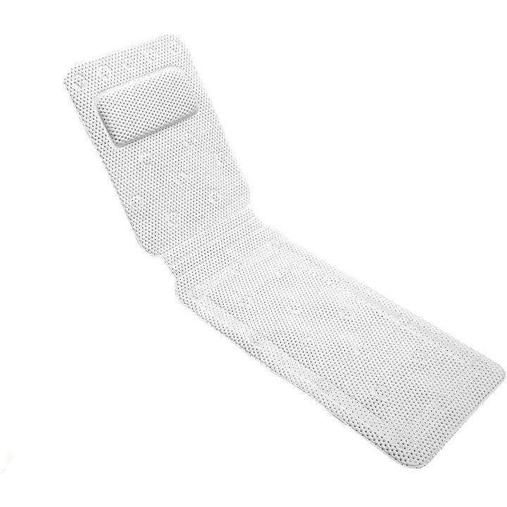 Covoras de baie cu suport complet pentru corp si perna de baie, perna de baie spa din plasa de aer 3D, cu ventuze antiderapante (125 * 36CM)