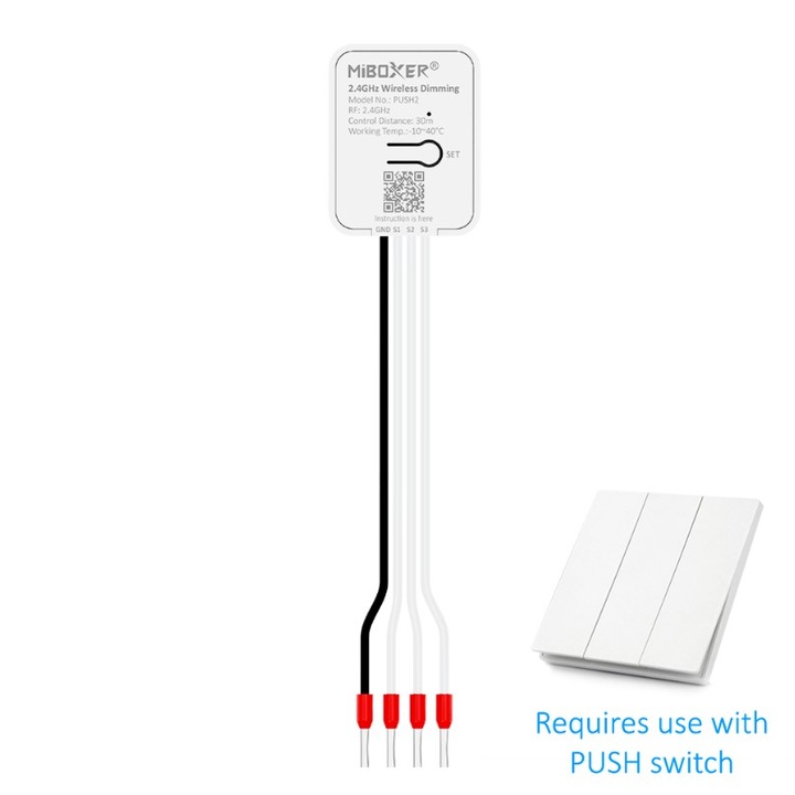 MiBoxer PUSH2 wireless PUSH 2, 4 GHz RGB+CCT Milight modul de reglare a luminii