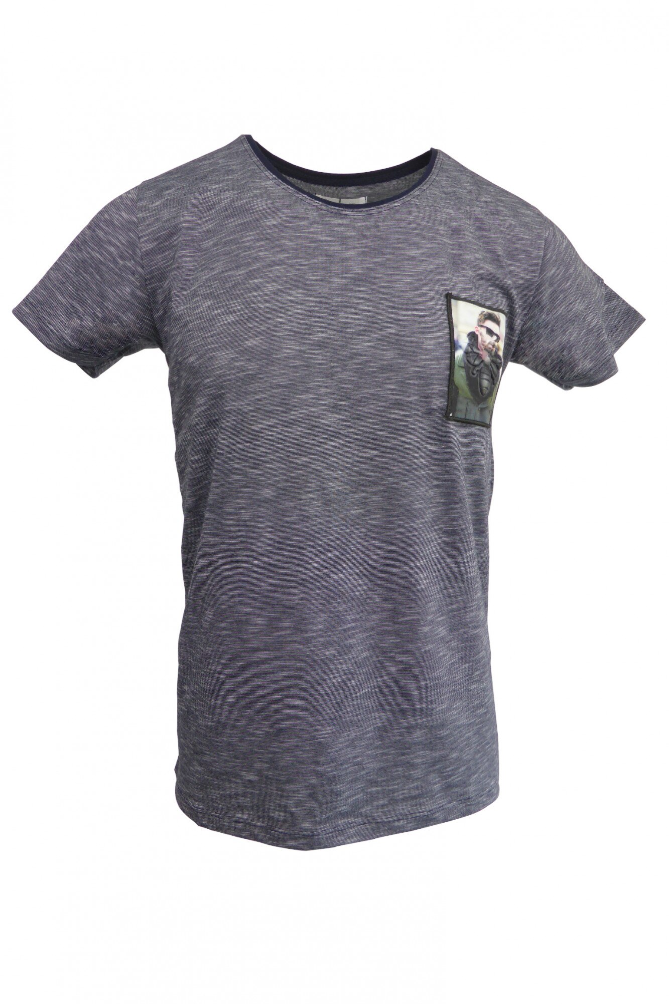 Tricou - SCARFACE - albastru cu un buzunar efect 3D