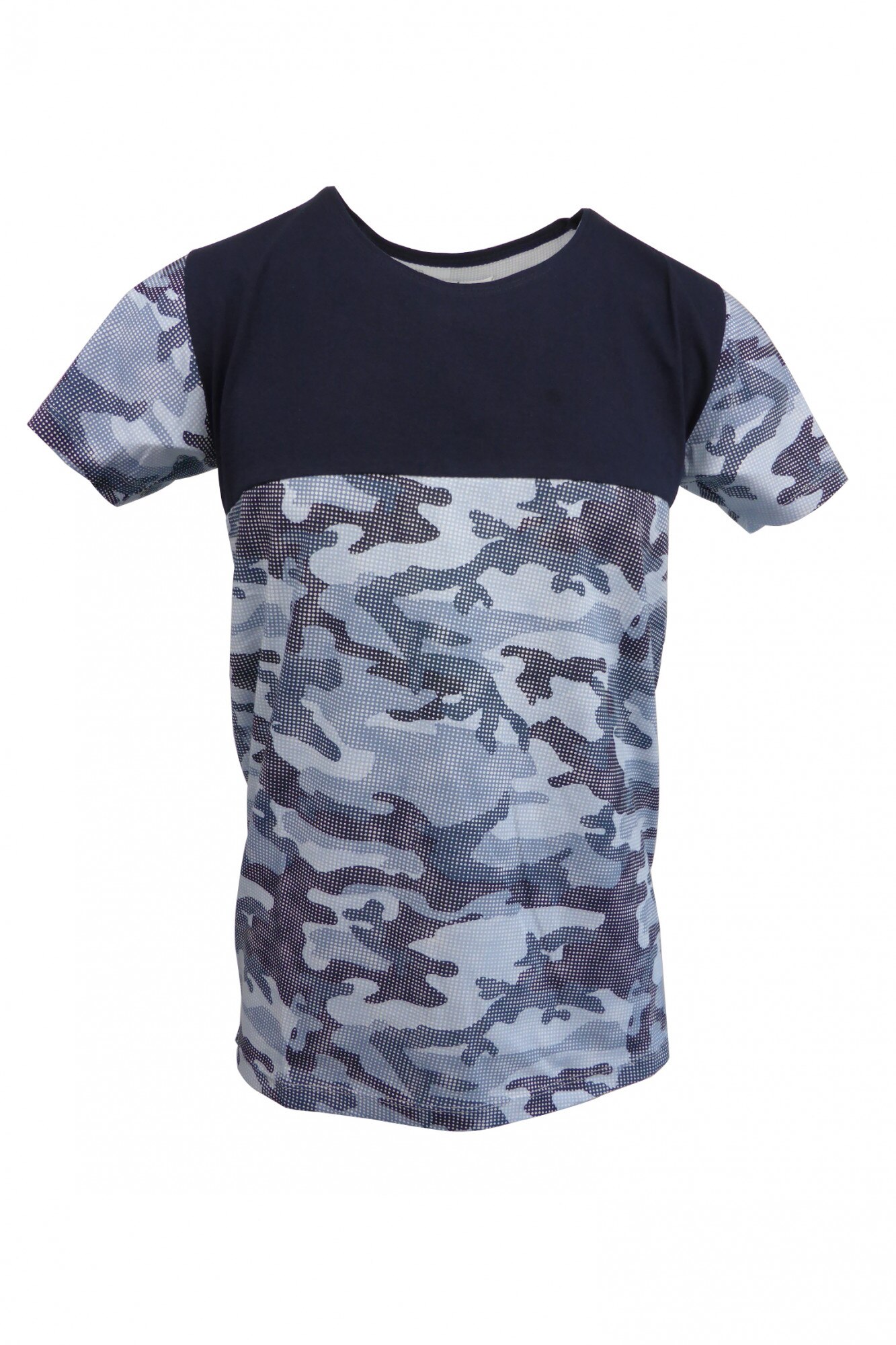 Tricou - SCARFACE - albastru cu model de camuflaj - S