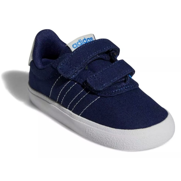 Pantofi sport pentru copii, Adidas Vulcraid 3R CF, textil, inchidere Velcro, bleumarin