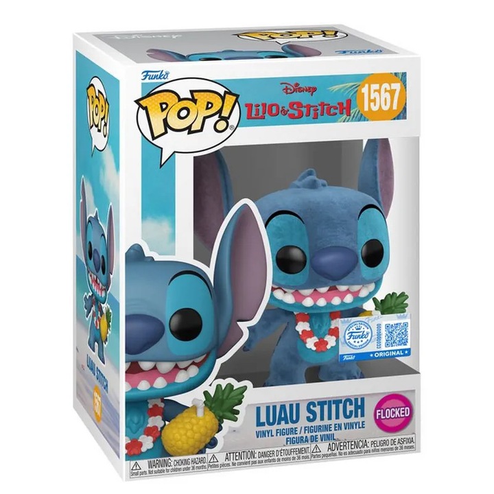 Figurina Funko POP! Disney: Lilo & Stitch - Luau Stitch (Flocked) #1567