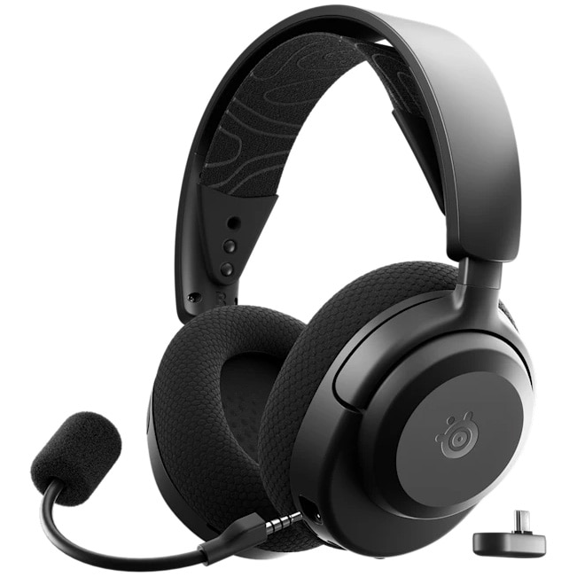 Casti Gaming Wireless Arctis Nova 3PW, Multiplatforma, USB/Wireless/Bluetooth, super fast charge, autonomie pana la 40 ore, Negru