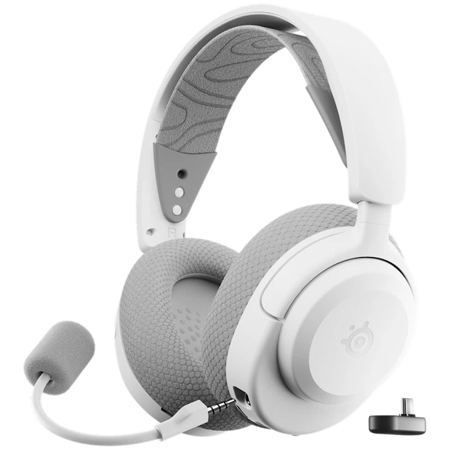 Casti Gaming Wireless Arctis Nova 3XW, Multiplatforma, USB/Wireless/Bluetooth, super fast charge, autonomie pana la 40 ore, Alb